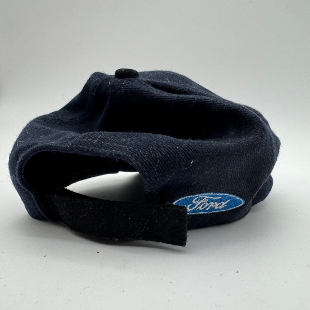 Ford Racing Adjustable Strapback Black Blue Embroidered Cap Official Licensed - Picture 2 of 4